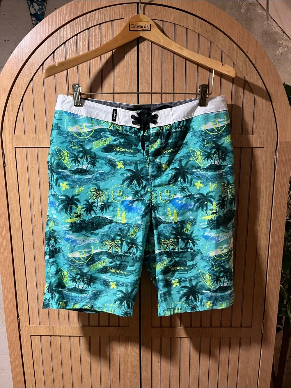 Hurley Men's/jumiors-Teal Tropical Board Shorts